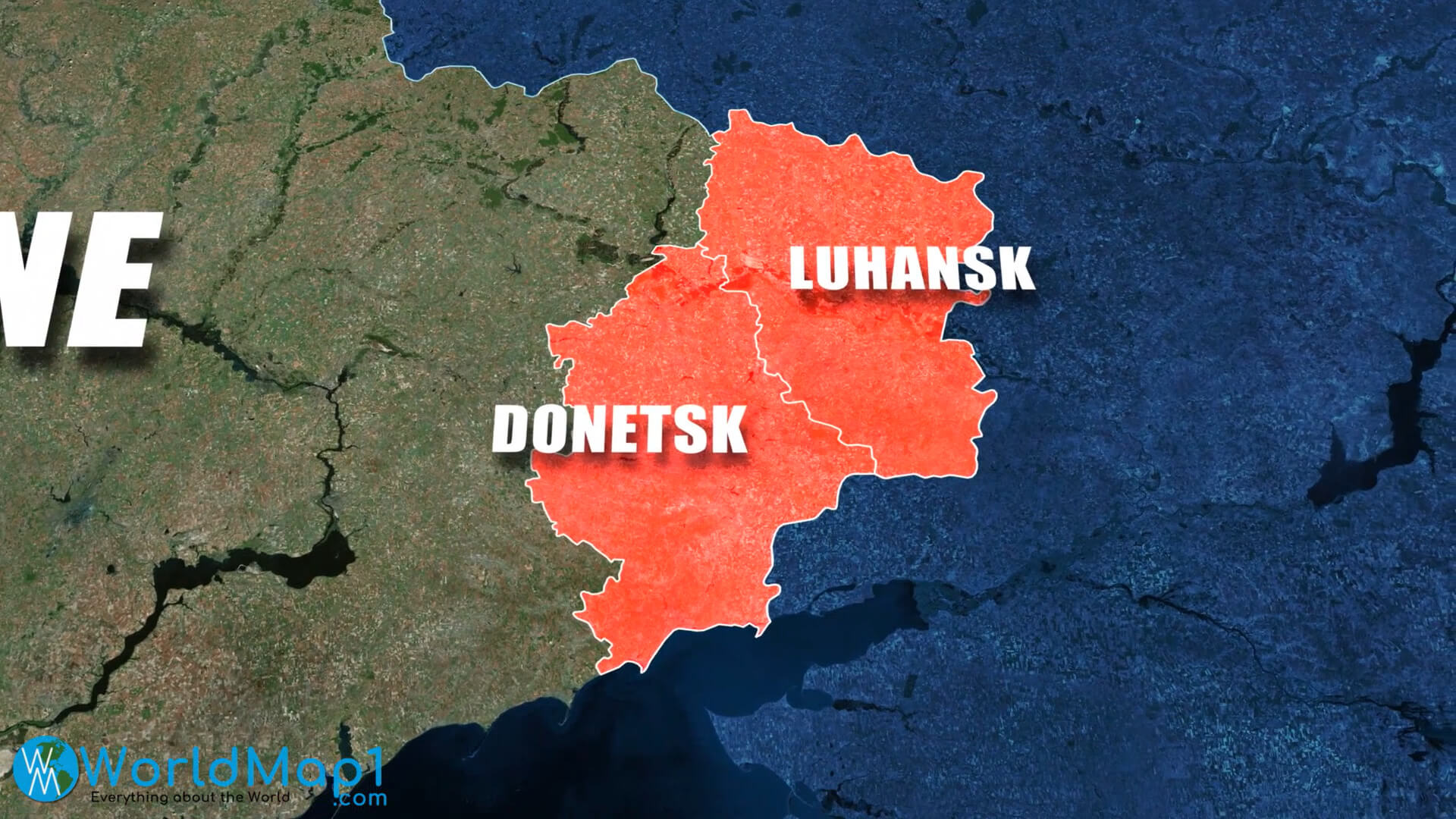 Donetsk ve Luhansk Haritası Ukrayna